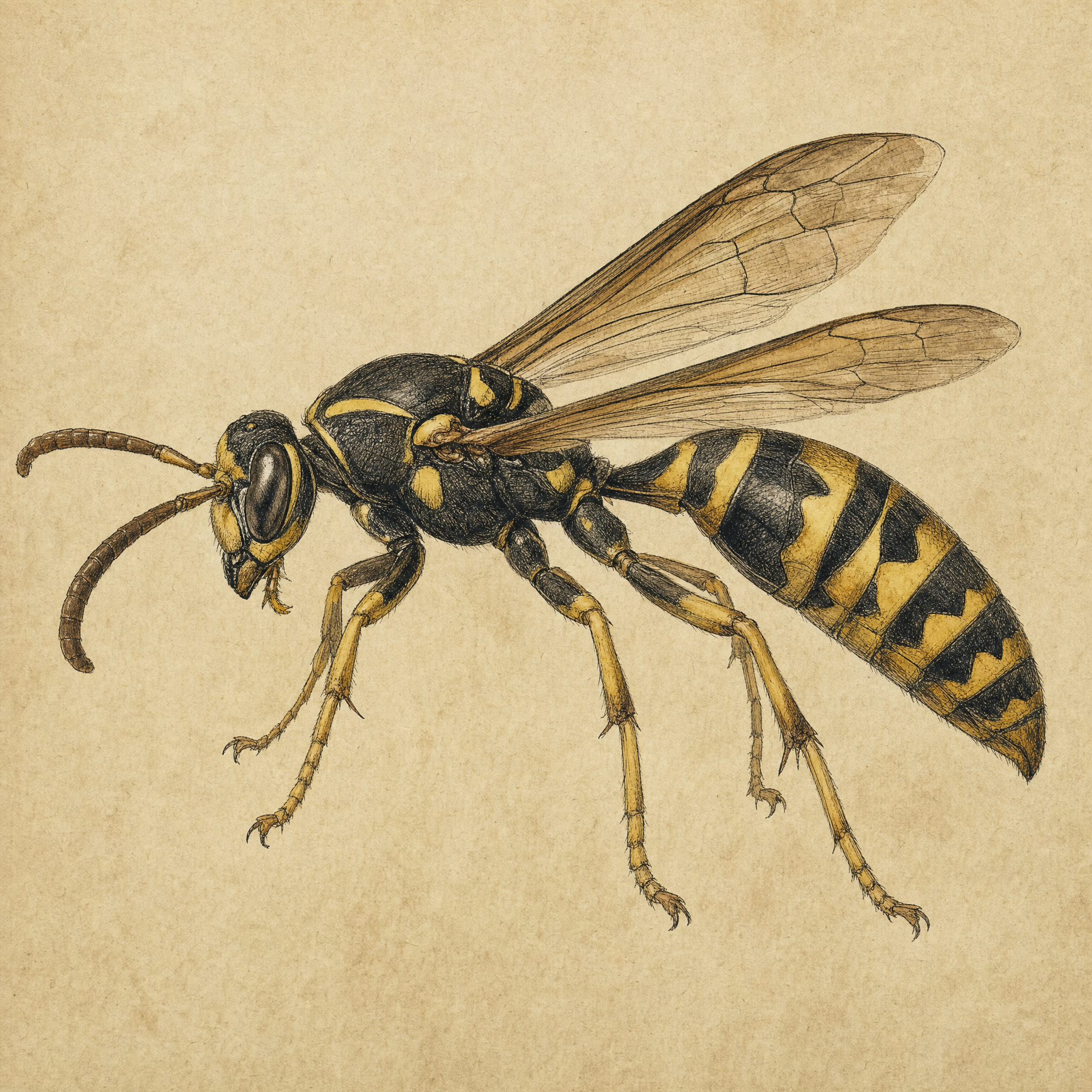 Specimen plate of Paper Wasp